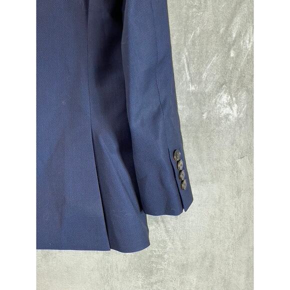 TED BAKER LONDON Men's Navy Regular-Fit Two-Button Wool Suit Jacket SZ 36R - Picture 8 of 11